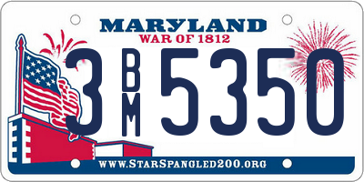 MD license plate 3BM5350