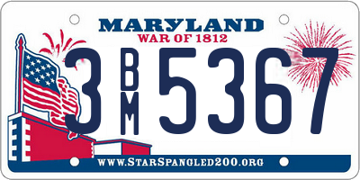 MD license plate 3BM5367
