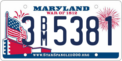 MD license plate 3BM5381