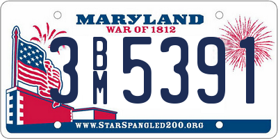 MD license plate 3BM5391