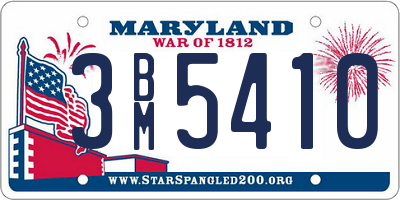 MD license plate 3BM5410