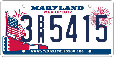 MD license plate 3BM5415