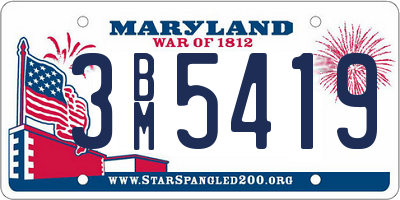 MD license plate 3BM5419