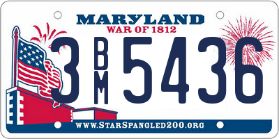 MD license plate 3BM5436