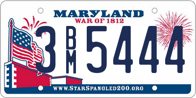 MD license plate 3BM5444