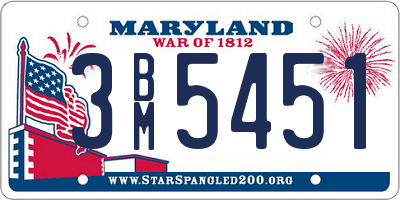 MD license plate 3BM5451