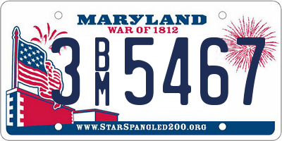MD license plate 3BM5467