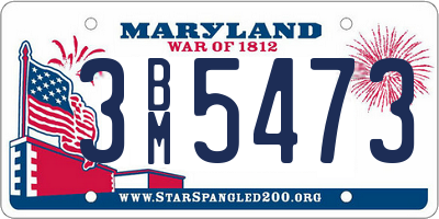 MD license plate 3BM5473