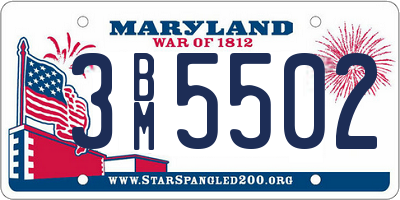 MD license plate 3BM5502