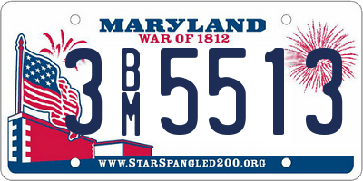 MD license plate 3BM5513