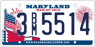 MD license plate 3BM5514