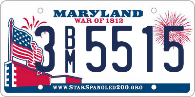 MD license plate 3BM5515