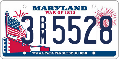 MD license plate 3BM5528