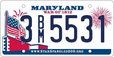 MD license plate 3BM5531