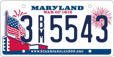 MD license plate 3BM5543