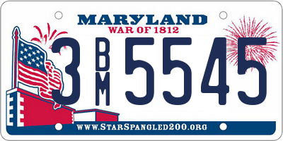 MD license plate 3BM5545