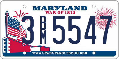 MD license plate 3BM5547