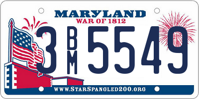 MD license plate 3BM5549