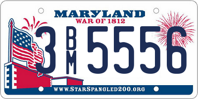 MD license plate 3BM5556