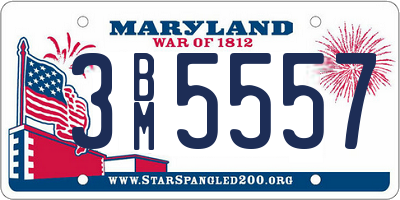 MD license plate 3BM5557