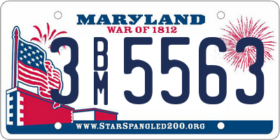 MD license plate 3BM5563