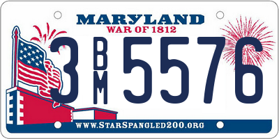 MD license plate 3BM5576