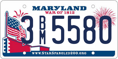 MD license plate 3BM5580
