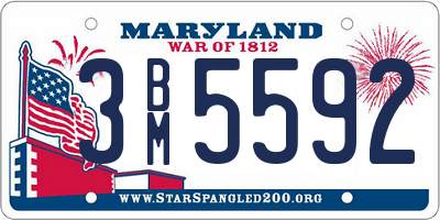 MD license plate 3BM5592