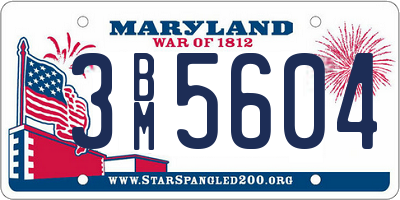 MD license plate 3BM5604