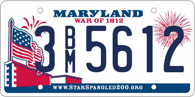 MD license plate 3BM5612