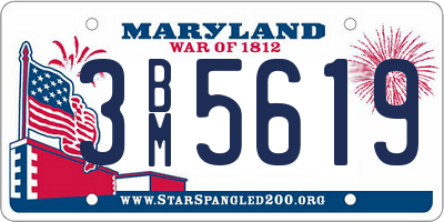MD license plate 3BM5619