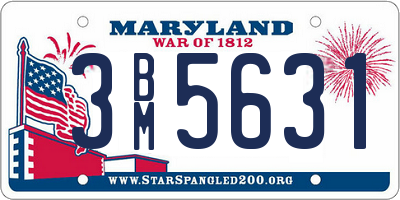 MD license plate 3BM5631