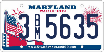 MD license plate 3BM5635