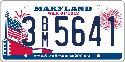 MD license plate 3BM5641