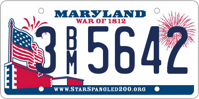 MD license plate 3BM5642