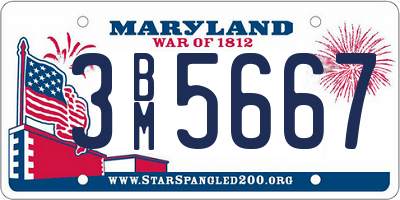 MD license plate 3BM5667