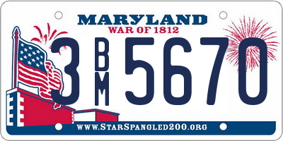 MD license plate 3BM5670