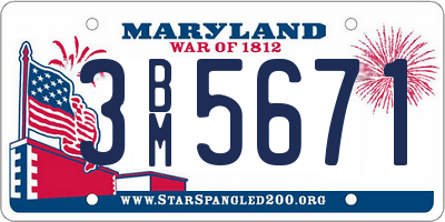 MD license plate 3BM5671