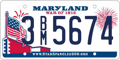 MD license plate 3BM5674