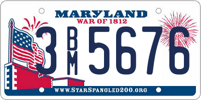 MD license plate 3BM5676