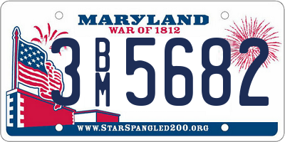 MD license plate 3BM5682