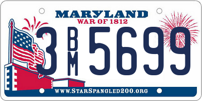 MD license plate 3BM5699