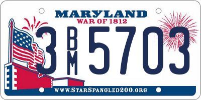 MD license plate 3BM5703