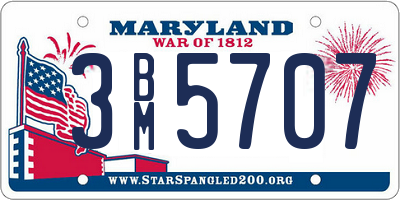 MD license plate 3BM5707