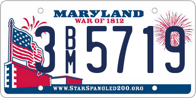MD license plate 3BM5719