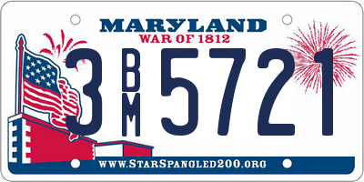 MD license plate 3BM5721