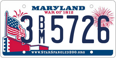 MD license plate 3BM5726