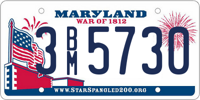 MD license plate 3BM5730