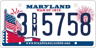 MD license plate 3BM5758