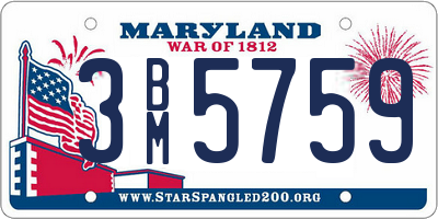 MD license plate 3BM5759